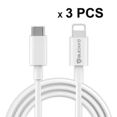 3Pcs x BUCKKO Fast PD Charger USB C to L Mfi Certified Lightning Cables