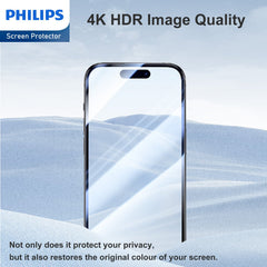 Philips HD Clear Glass Screen Protector Film for iPhone 15, Tempered Glass Explosion-proof Nano Coated Filter【Anti-Oil】【Anti-Shatter】【Anti-Fingerprint】【Full Coverage】【Hardness 9H】DLK1207 - 3 Pack (3 Pcs)