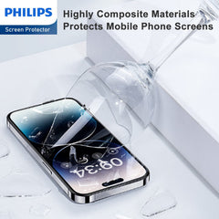 Philips HD Clear Glass Screen Protector Film for iPhone 15 Plus, Tempered Glass Explosion-proof Nano Coated Filter【Anti-Oil】【Anti-Shatter】【Anti-Fingerprint】【Full Coverage】【Hardness 9H】DLK1208 - 3 Pack (3 Pcs)