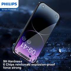 Philips Privacy Glass Screen Protector Film for Apple iPhone 16 Pro Tempered Glass Full Coverage 9H DLK5513