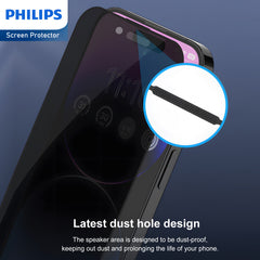 Philips Privacy Glass Screen Protector Film for Apple iPhone 16 Pro Tempered Glass Full Coverage 9H DLK5513