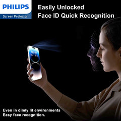 Philips Privacy Glass Screen Protector Film for Apple iPhone 15 Pro, Tempered Glass Anti-Spy Anti-Peeping Explosion-proof Nano Coated Filter Anti-Oil Anti-Fingerprint, Full Coverage Hardness 9H DLK5509 - 2 Pack (2 Pcs)