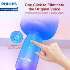 Philips Wireless Bluetooth Microphone For Karaoke / Speaker Handheld Mic Blue DLM9318CU