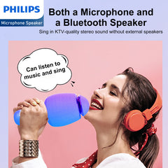 Philips Wireless Bluetooth Microphone For Karaoke / Speaker Handheld Mic Blue DLM9318CU