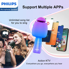 Philips Wireless Bluetooth Microphone For Karaoke / Speaker Handheld Mic Blue DLM9318CU