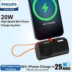 Philips Magnetic Portable Charger for iWatch, Mini 5000mAh Power Bank[Black, White, Green]