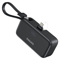 Philips V2 mini Power bank Mobile battery 4900mAh high Capacity USB-C and Lightning Compact Stylish any models with Lightning DLP2558V