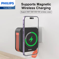 PHILIPS 10 in 1 Power Bank Wireless 10000mAh 20W Travel Charger with AU, EU, UK Adapter