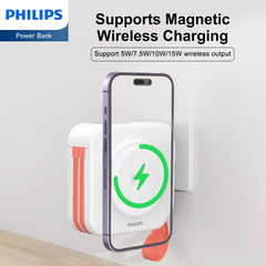 PHILIPS 10 in 1 Power Bank Wireless 10000mAh 20W Travel Charger with AU, EU, UK Adapter