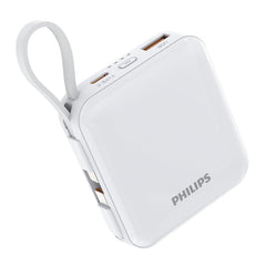 PHILIPS 22.5W Power Bank, 10000mAh Laptop Portable Powerbank with Built-in USB-C USB-L Cable Battery Pack DLP5713CW