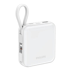 PHILIPS 22.5W Power Bank, 10000mAh Laptop Portable Powerbank with Built-in USB-C USB-L Cable Battery Pack DLP5713CW