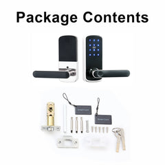 Buckko Locks Y22 Smart Lever Lock, Fingerprint, PIN Code, RFID Card, App and Key, Silver