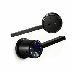 Buckko Locks T6 Smart Dial Lock, Round Dial, Fingerprint, PIN Code, RFID Card, App and Key, Black