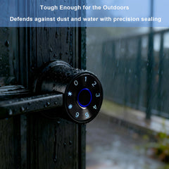 Buckko Locks T6 Smart Dial Lock, Round Dial, Fingerprint, PIN Code, RFID Card, App and Key, Black