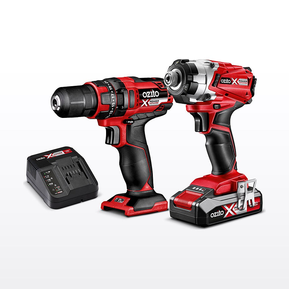 Ozito PXC 18V Cordless Compact Drill And Impact Driver Kit PXCDIK-250