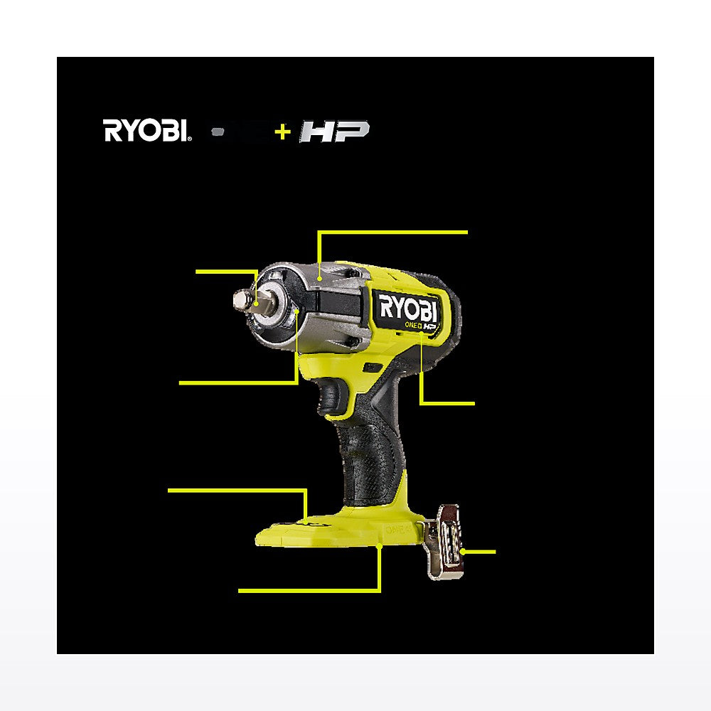 Ryobi 18V ONE+ HP Brushless 4-Mode ½” Impact Wrench - Tool Only - image 2