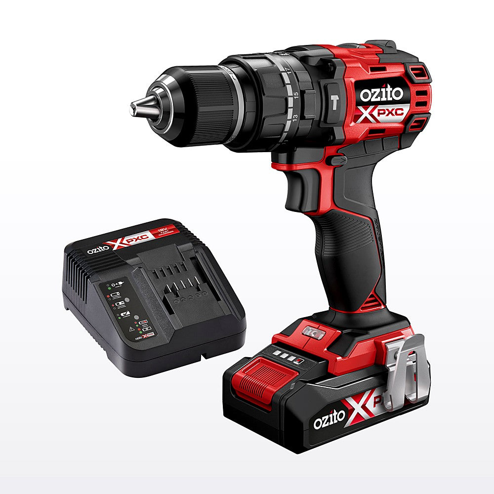 Ozito PXC 18V 13mm Cordless Brushless Hammer Drill Kit PXBHDK-250