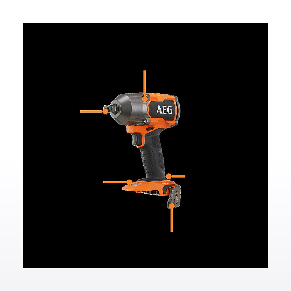 AEG 18V Fusion 4 Mode ½” Mid Torque Impact Wrench - Skin Only - image 2