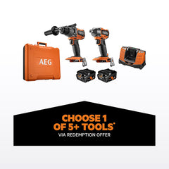 AEG 18V 5.0Ah 2 Piece FUSION Heavy Duty FORCE Kit