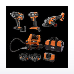 AEG 18V FUSION/Brushless 4-Piece Heavy Machinery 5.0Ah Kit