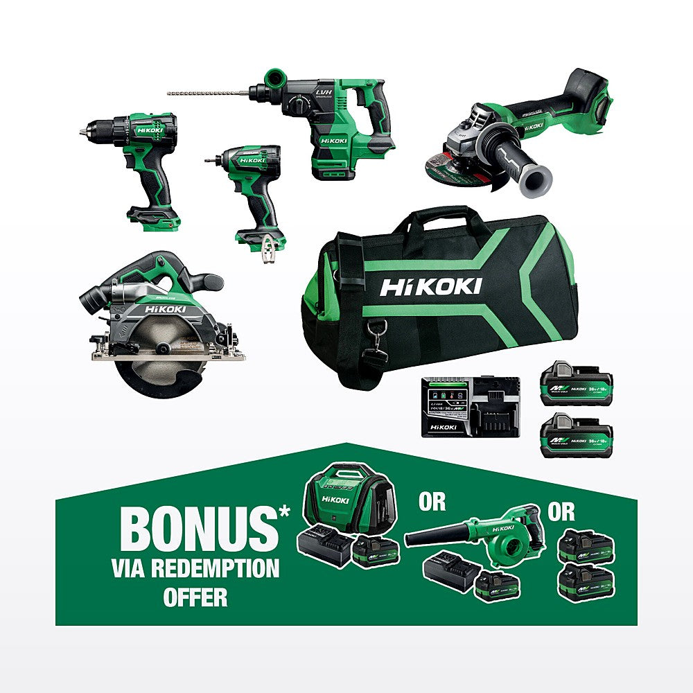 HiKOKI 18V 5 Piece Brushless Combo Kit KC18D5P2(HRZ)