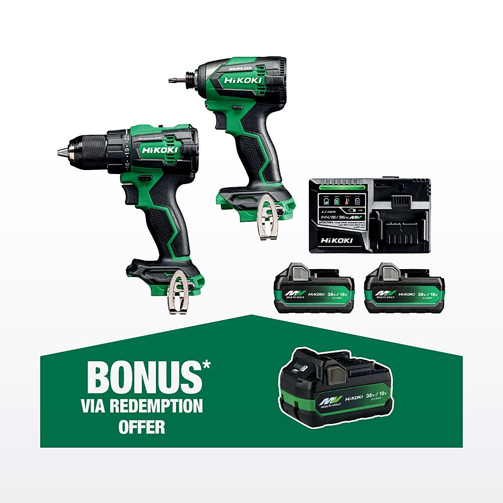 HiKOKI 18V 2 Piece Brushless Combo Kit KC18DE(HAZ)