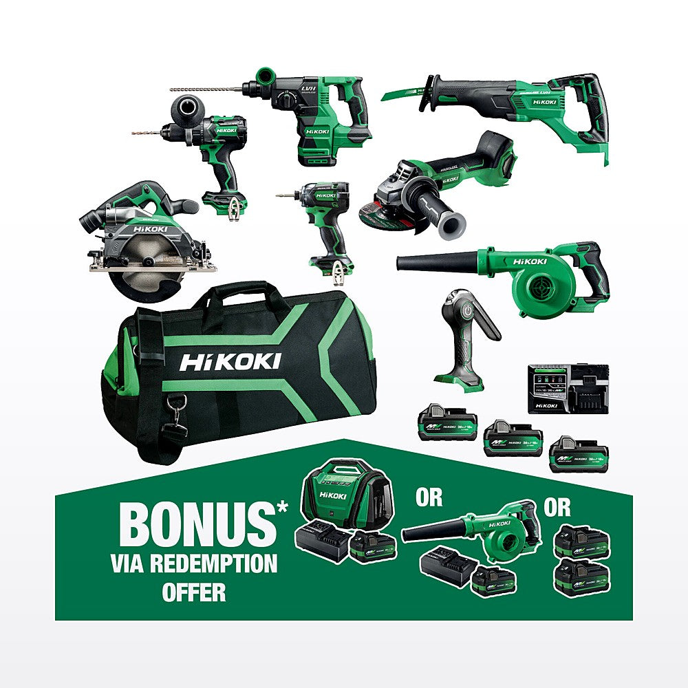 HIKOKI 18V Brushless 8pce Combo Kit KC18D8P3(HRZ)