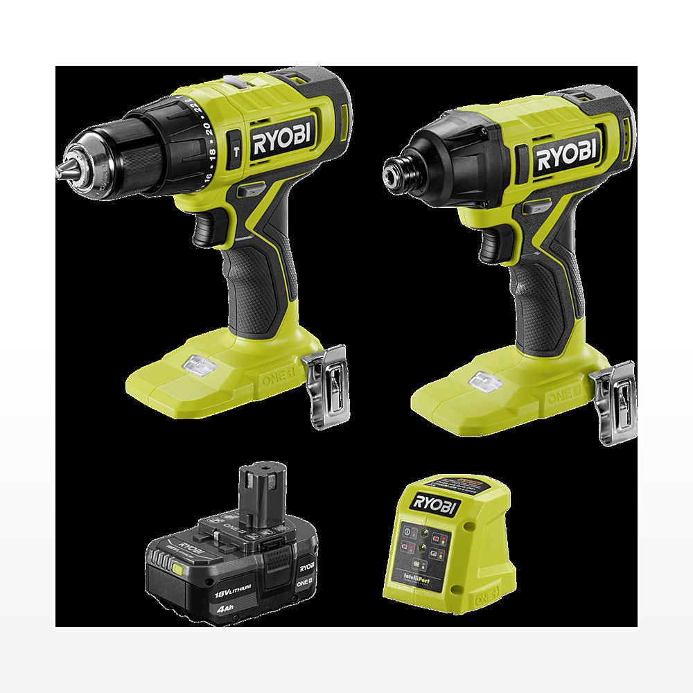 Ryobi 18V ONE+ Hammer Drill & Impact Driver Kit R18X2C14