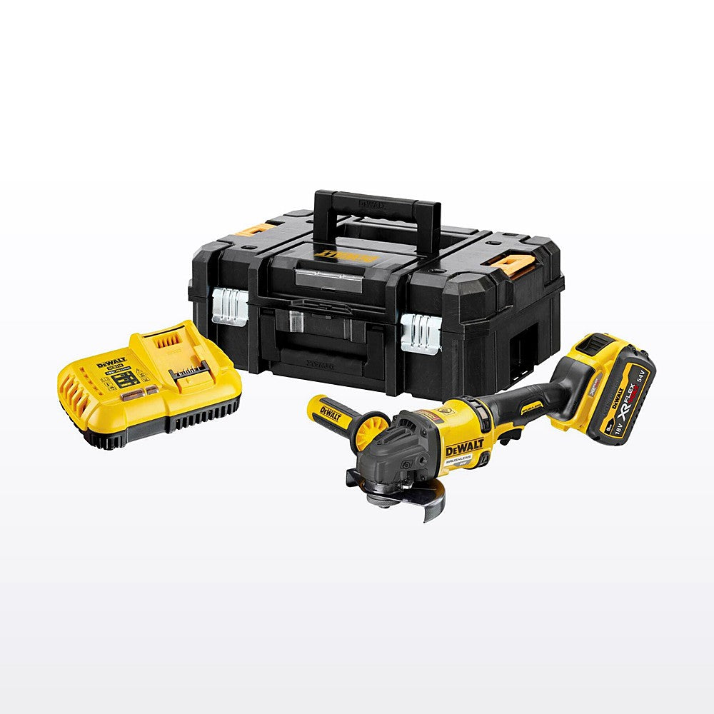 DeWALT 54V FlexVolt XR Li-Ion Cordless Brushless 125mm 5" Angle Grinder 9.0Ah Kit DCG418X1-XE