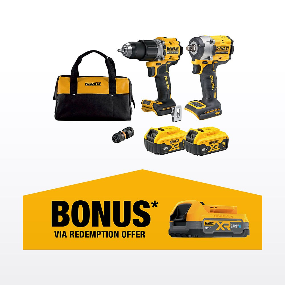 DeWALT 18V XR 5.0Ah Li-ion Brushless 2 Piece Combo Kit DCZ294P2-XE