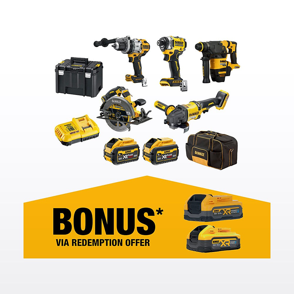 DeWALT 18V/54V XR 9.0Ah 5 Piece Mixed Voltage Combo Kit DCZ503X2-XE