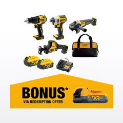 DeWALT 18V XR 5.0Ah 4 Piece Combo Kit DCZ409P2-XE