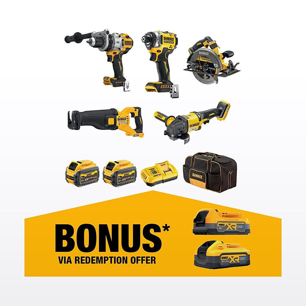 DeWALT 18V/54V XR 6.0Ah 5 Piece Mixed Voltage Combo Kit DCZ507T2-XE