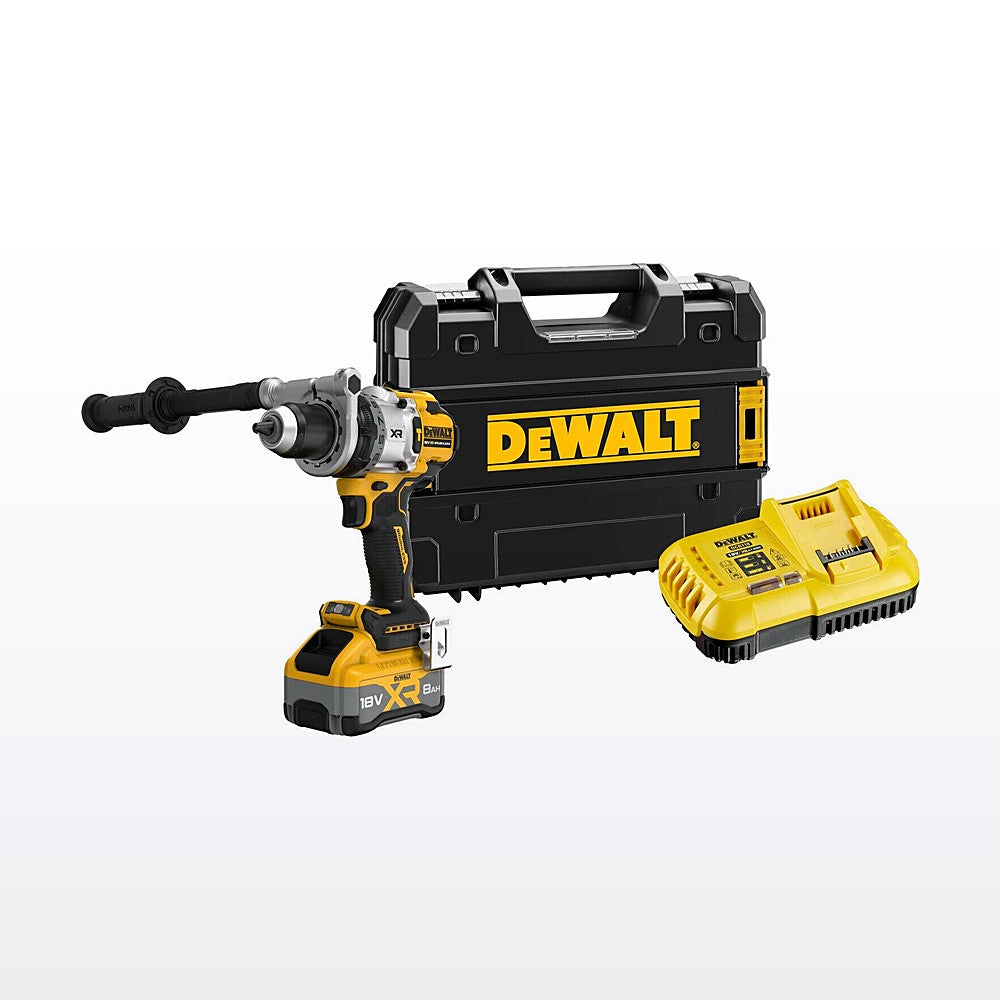 DeWALT 18V XR Premium 3 Speed Hammer Drill Driver 8.0Ah Kit DCD1007WW1T-XE
