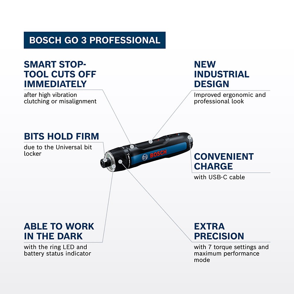 Bosch Professional GO 3.6V Cordless Screwdriver Kit - image 2