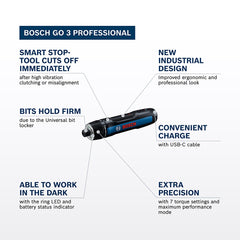 Bosch Professional GO 3.6V Cordless Screwdriver Kit - image 2