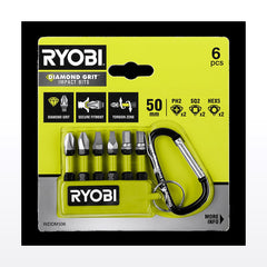 Ryobi 50mm 6 Piece Mixed Diamond Grit Impact Driving Bit Set