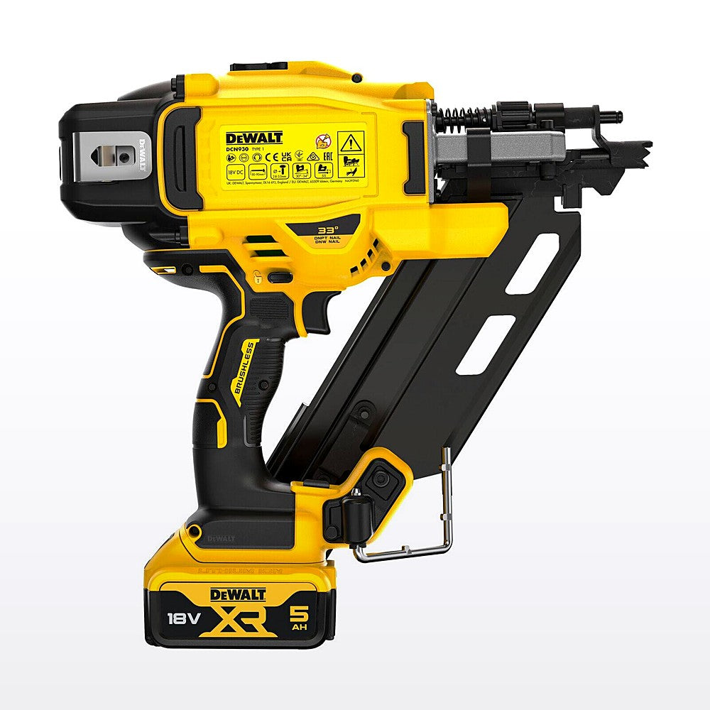 DeWALT 18V XR 33 Degree 90mm Framing Nailer Kit - 5.0Ah DCN930P1-XE - image 3