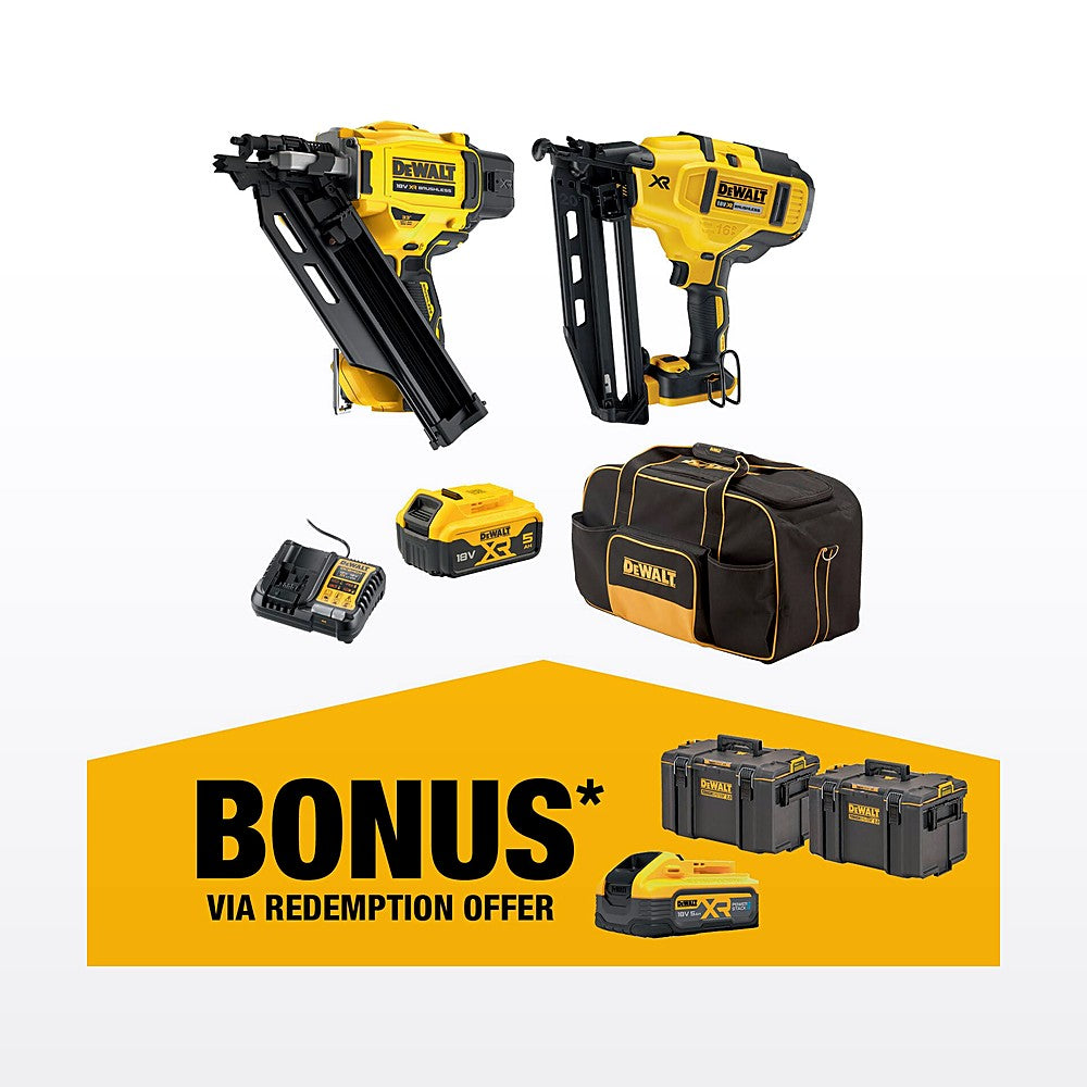 DeWALT 18V XR 2 Piece 5.0Ah Nailer Kit DCZ244P1-XE