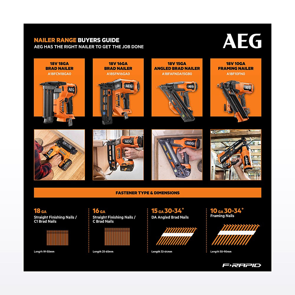 AEG 18V F-RAPID 10GA 30°-34° Framing Nailer 5Ah Kit - image 6