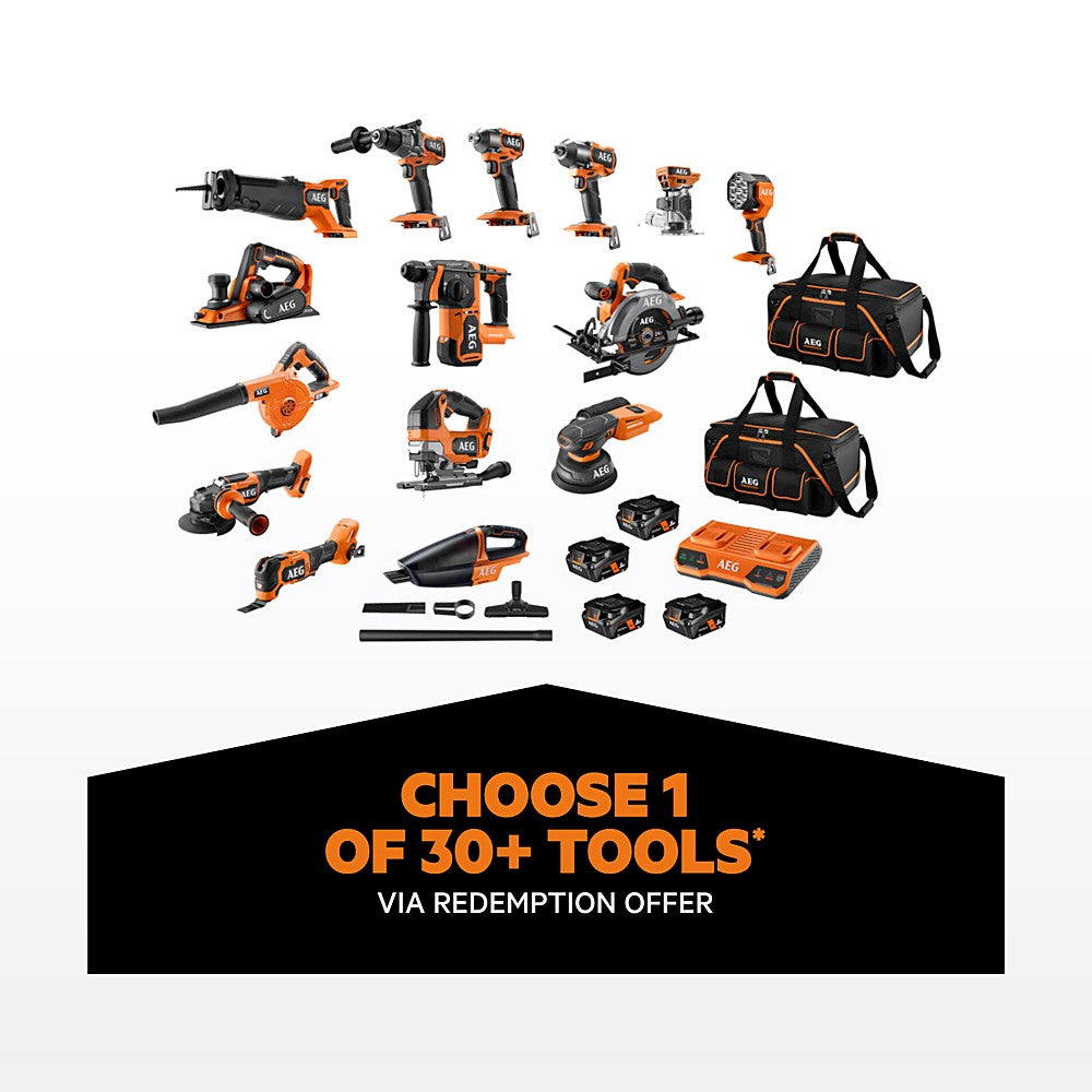 AEG 18V FUSION/Brushless 15-Piece 5Ah FORCE Kit A18FX15C254B