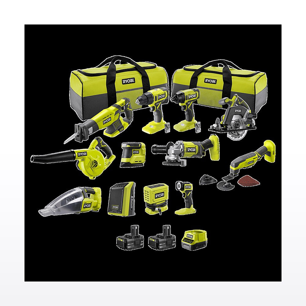 Ryobi 18V ONE+ 12 Piece 4Ah Kit