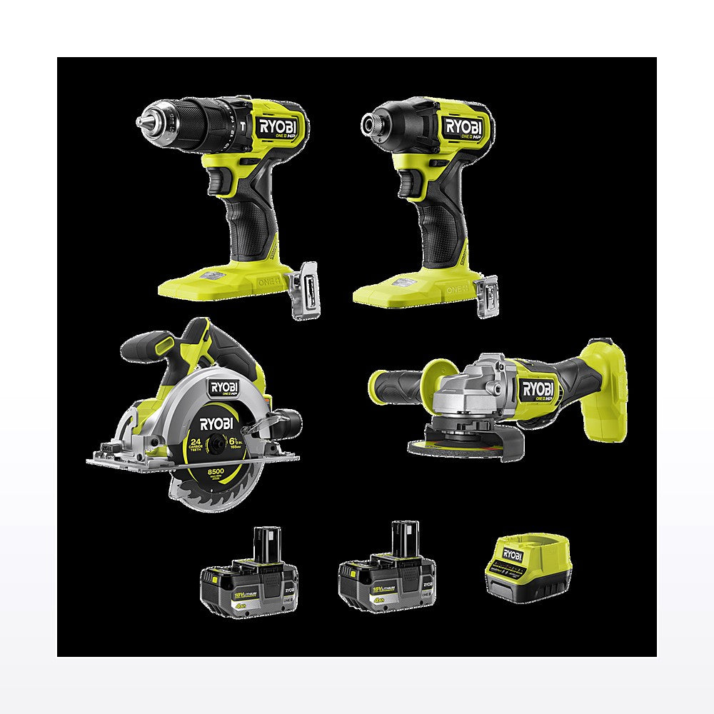 Ryobi 18V ONE+ HP Brushless 4 Piece 4Ah Kit