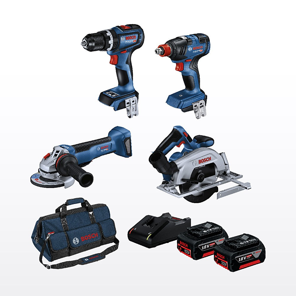 Bosch 18V Professional 4 Piece 2x5.0Ah Kit 0615A5008V