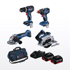 Bosch 18V Professional 4 Piece 2x5.0Ah Kit 0615A5008V