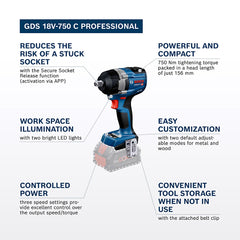 Bosch Professional 750Nm Impact Wrench 2x5.0Ah Kit - image 2