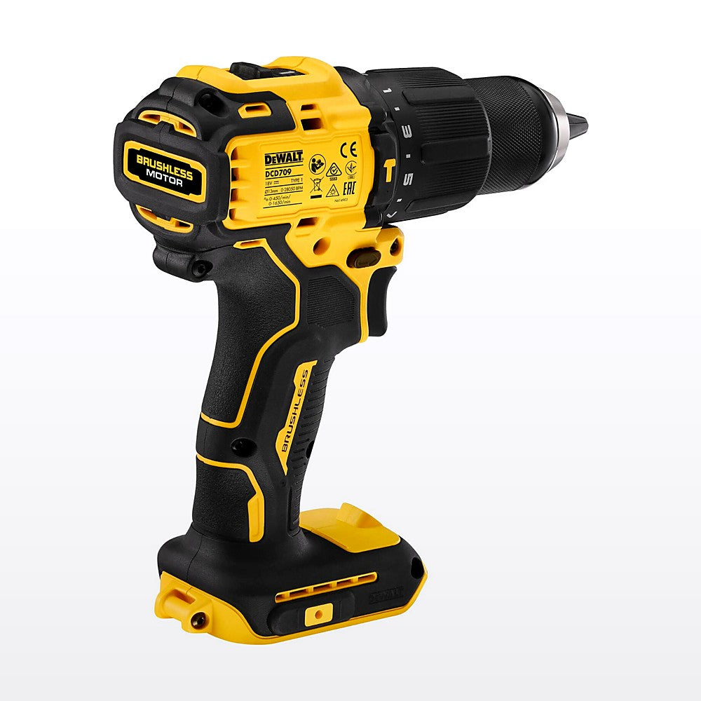 DeWALT 18V XR Compact Brushless Hammer Drill Driver DCD709N-XJ - Bare Unit - image 3