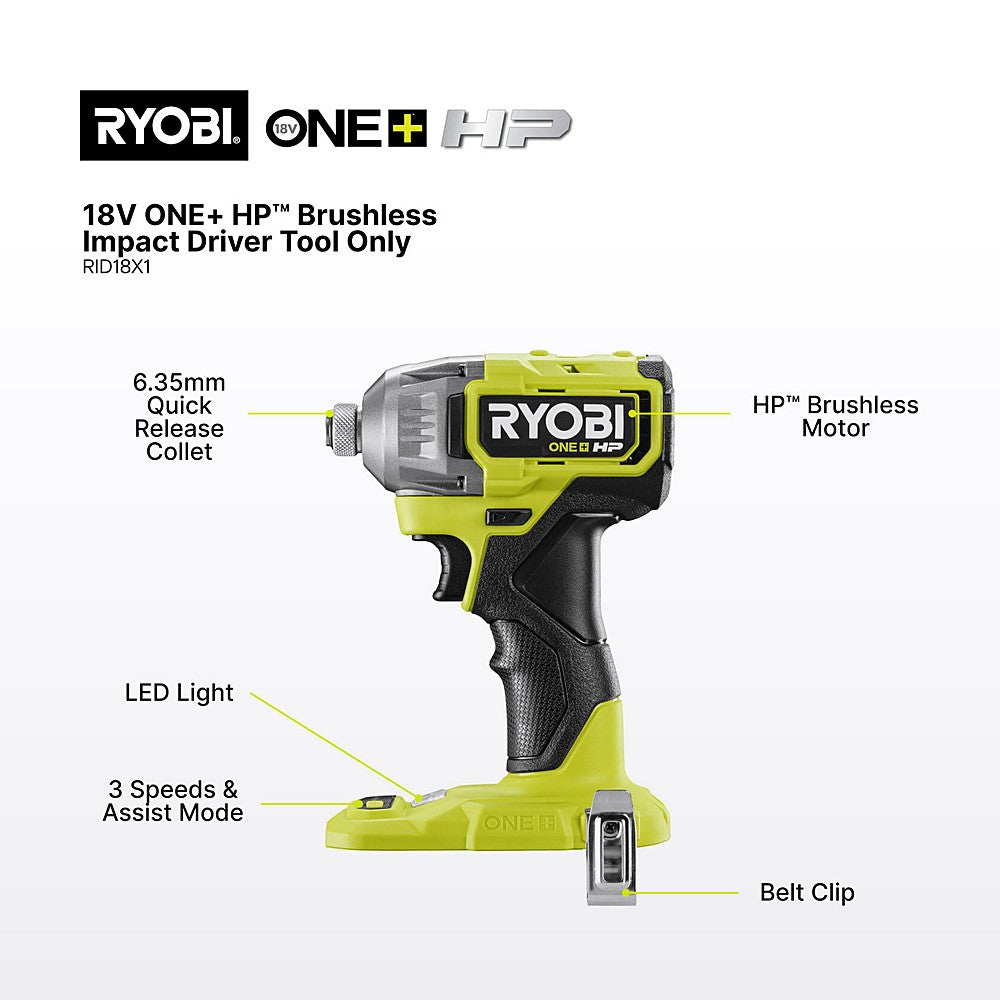Ryobi 18V ONE+ HP Brushless Impact Driver - Tool Only - image 2