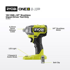 RYOBI 18V ONE+ HP™ Impact Driver 2 x HP 4Ah Kit R18XID242B - image 2
