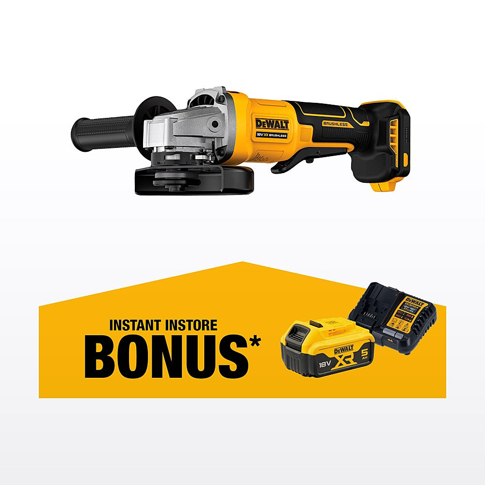DeWALT 18V 125mm Angle Grinder with Paddle Switch - Bare Unit DCG408N-XJ